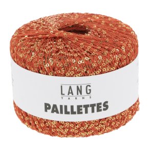 Lang Yarns - Paillettes Fv. 60 Orangerd/Guld