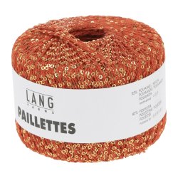 Lang Yarns - Paillettes Fv. 60 Orangerd/Guld