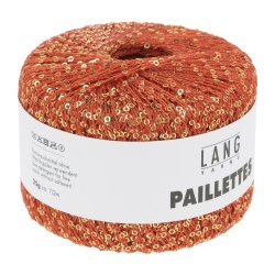 Lang Yarns - Paillettes Fv. 60 Orangerd/Guld