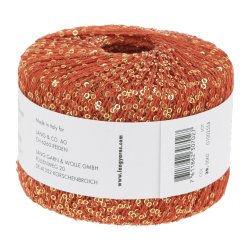 Lang Yarns - Paillettes Fv. 60 Orangerd/Guld