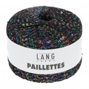 Lang Yarns - Paillettes Fv. 104 Sort M/ Multi Color
