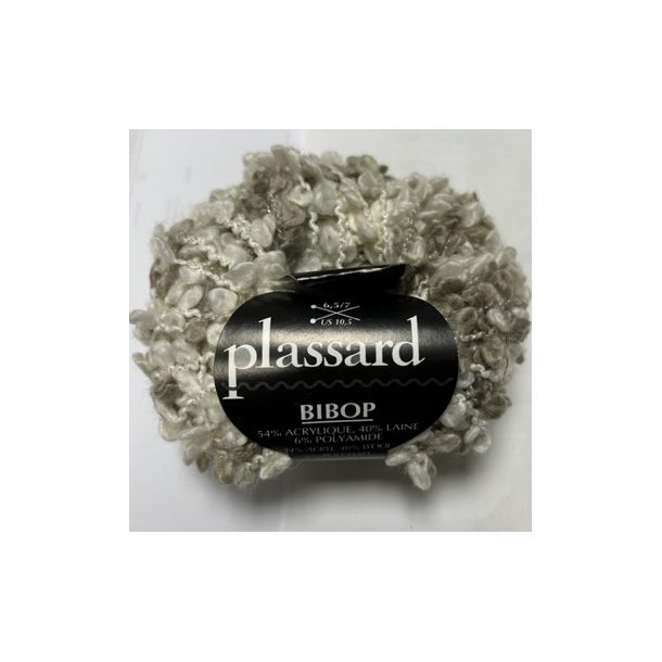 Plassard Bibop Effektgarn - Fv. 49 Hvid/Beige Multi