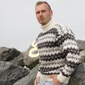 strik trøje i 100% ren ny uld med i halsen (404F-74/201) - CHARM - ULDSWEATER - Thecornershop.dk - Billigt hobby og Interiør.