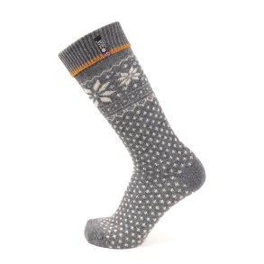 Hjkvalitets uldsokker af 70%  kamgarns lammeuld fra SÜDWOLLE. Gul/Gr - Nr.47