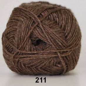 Hjertegarn - Sock 4 Strmpegarn fv 211 Brun Meleret