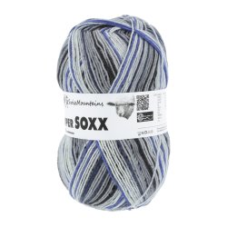 Lang Yarns - Super Soxx Silk Color Fv. 410 Bl�/Gr�/Sort