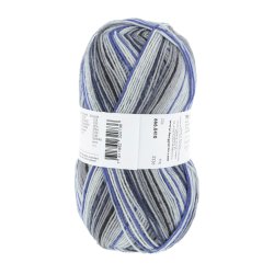 Lang Yarns - Super Soxx Silk Color Fv. 410 Bl�/Gr�/Sort