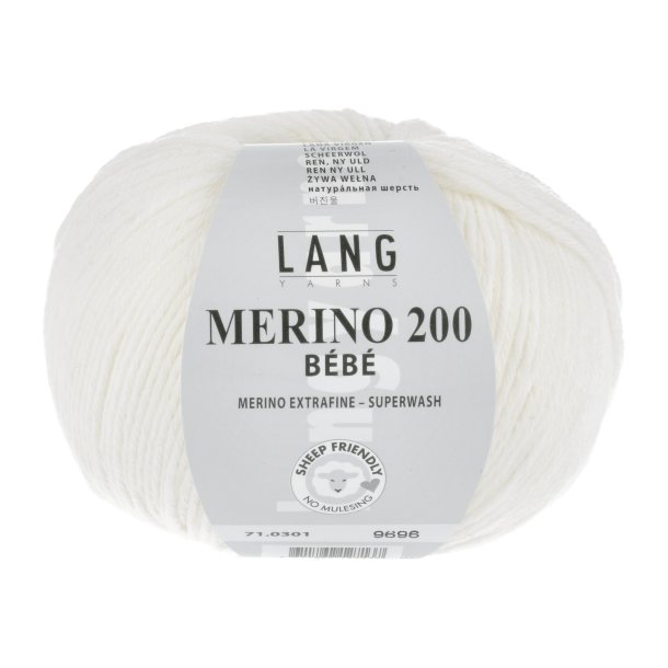 Lang Yarns - Merino 200 Bb Fv. 301 Hvid