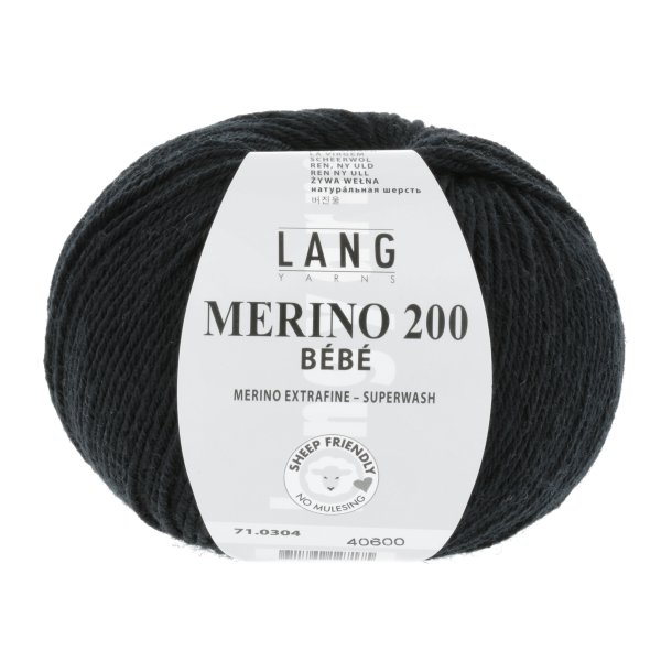 Lang Yarns - Merino 200 Bb Fv. 304 Sort