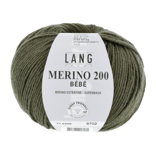 Lang Yarns - Merino 200 Bb Fv. 398 Oliven