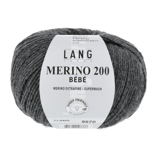 Lang Yarns - Merino 200 Bb Fv. 405 Mrk Gr Melange