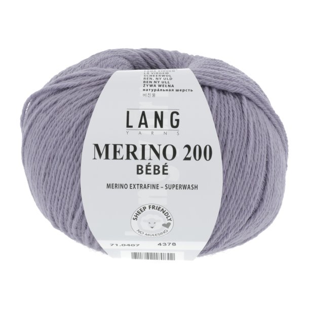 Lang Yarns - Merino 200 Bb Fv. 407 Lilla