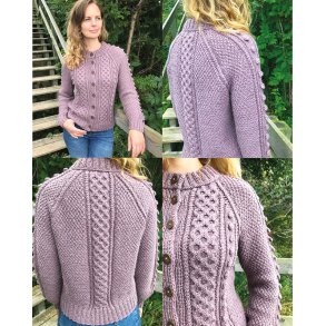 OnionKnit - Raglanjakke med snoninger og bobler. Enkeltopskrift 791744