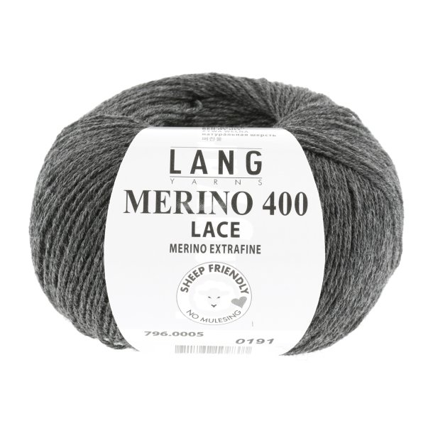 Lang Yarns - Merino 400 Lace Fv. 05 Mrk Gr Melange