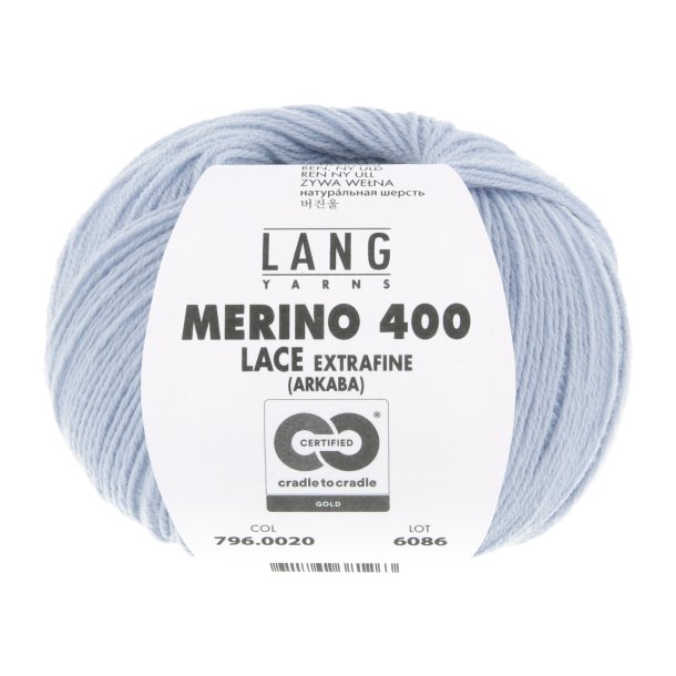 Lang Yarns - Merino 400 Lace Fv. 20 Baby Bl�