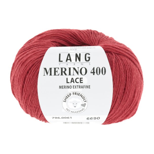 Lang Yarns - Merino 400 Lace Fv. 61 Rd Melange