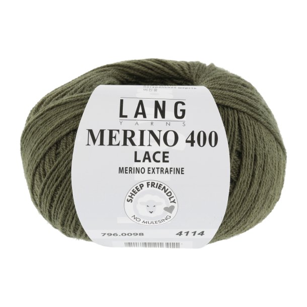 Lang Yarns - Merino 400 Lace Fv. 98 Oliven