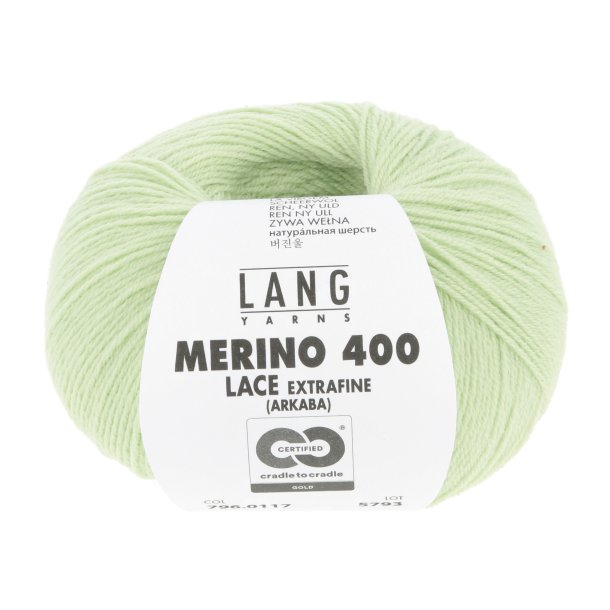 Lang Yarns - Merino 400 Lace Fv. 117 Sart Grn