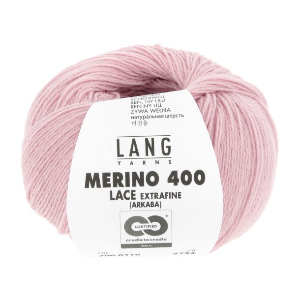 Lang Yarns - Merino 400 Lace Fv. 119 Faint Rose