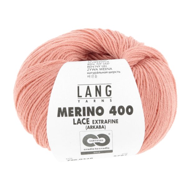 Lang Yarns - Merino 400 Lace Fv. 328 Salmon Pink