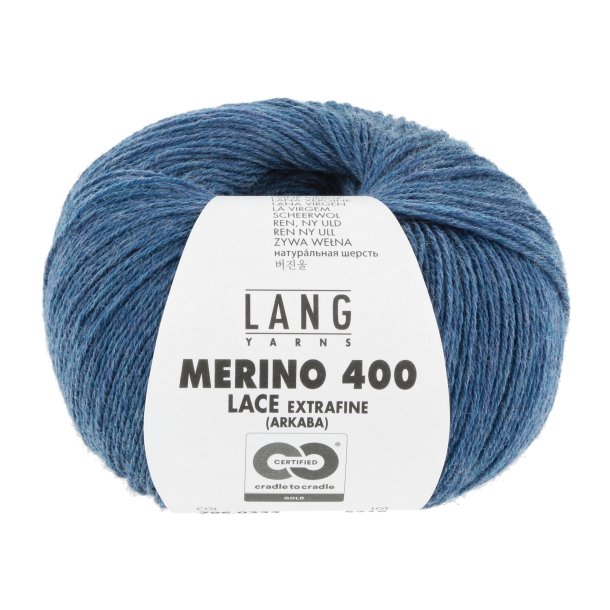 Lang Yarns - Merino 400 Lace Fv. 333 Lys Jeans Melange