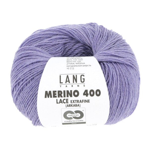 Lang Yarns - Merino 400 Lace Fv. 346 Lilla Melange