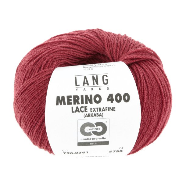 Lang Yarns - Merino 400 Lace Fv. 361 Vin Rd