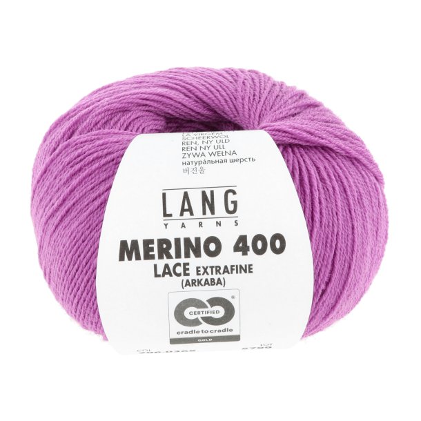 Lang Yarns - Merino 400 Lace Fv. 365 Hot Pink