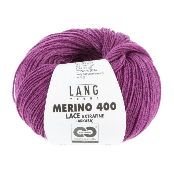 Lang Yarns - Merino 400 Lace Fv. 366 Fuchsia Melange