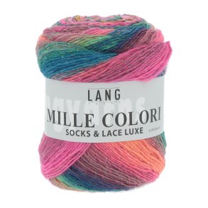 Lang Yarns - Mille Colori Socks & Lace Luxe Fv. 50 Multi Pink/Bl�