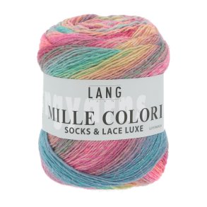 Lang Yarns - Mille Colori Socks & Lace Luxe Fv. 51 Lysbl�/R�d/Brun Multi