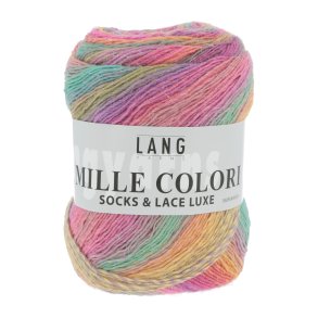 Lang Yarns - Mille Colori Socks & Lace Luxe Fv. 53 Pink/Mint/Gul Multi