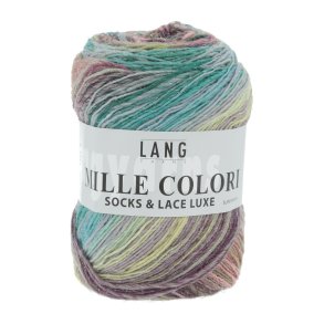 Lang Yarns - Mille Colori Socks & Lace Luxe Farve 151 Gr�n/rose/Lilla