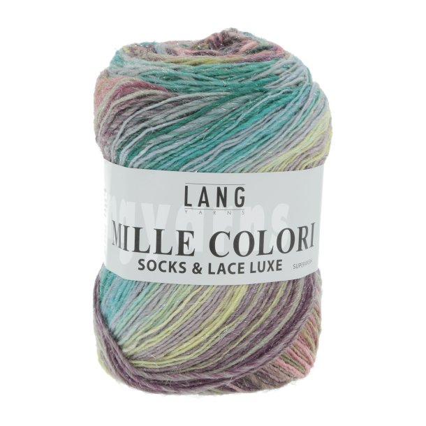 Lang Yarns - Mille Colori Socks &amp; Lace Luxe Fv. 151 Grn/rose/Lilla