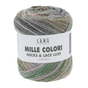 Lang Yarns - Mille Colori Socks & Lace Luxe Fv. 203 Lilla/Gr�n/Salmon