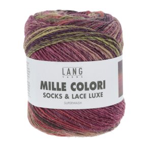 Lang Yarns - Mille Colori Socks & Lace Luxe Fv. 204 Bordeaux/Gr�n/Salmon