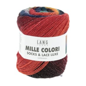 Lang Yarns - Mille Colori Socks & Lace Luxe Fv. 208 Bl�/Gr�n/R�d