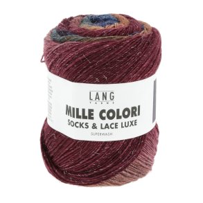 Lang Yarns - Mille Colori Socks & Lace Luxe Fv. 214 Navy/Lilla/Brun