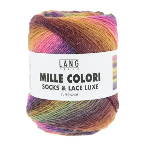 Lang Yarns - Mille Colori Socks & Lace Luxe Fv. 220 Pink/Gul/Gr�n