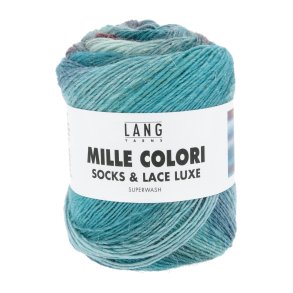 Lang Yarns - Mille Colori Socks & Lace Luxe Fv. 221 Petrol/Turkis/Emeral
