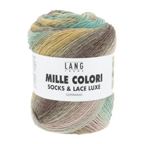Lang Yarns - Mille Colori Socks & Lace Luxe Fv. 222 Mint/Okker/oliven