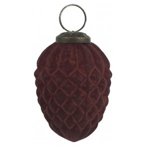 Julekugle kogle bordeaux - Ib Laursen - SPAR 50%