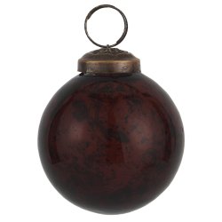 Julekugle pebbled glas bordeaux - Ib Laursen