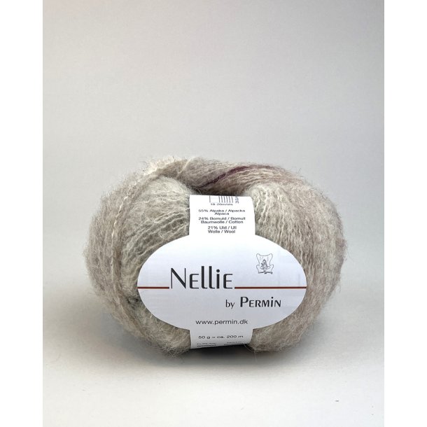 Nellie - By Permin Fv. 403 Beige/Aubergine/Brun