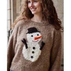 Nanna By Permin - Snemand med Intarsia i Bodil (digital) - Enkeltopskrift (892324)