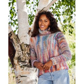 Bella Color - Sweater strikket p� tv�rs - Enkeltopskrift 8931102