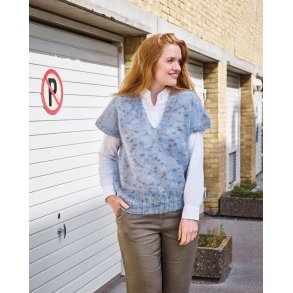 OVERSIZED VEST MED DYB V-HALS - Enkeltopskrift 186