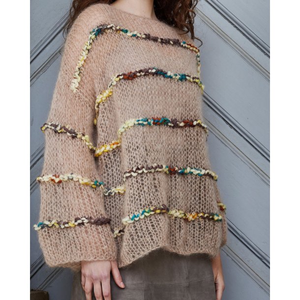 Bella By Permin - Oversize sweater med striber i Rico - Enkeltopskrift 8932130