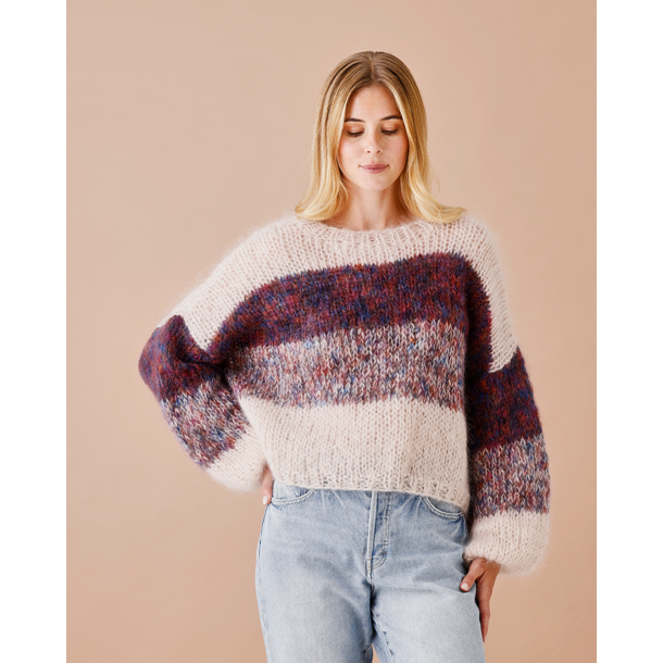 Sweater med brede striber - Permin Enkeltopskrift 893290