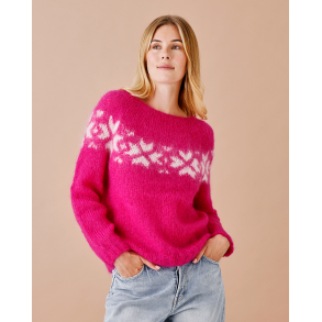 Bella By Permin - Sweater med isblomster - Enkeltopskrift 893292